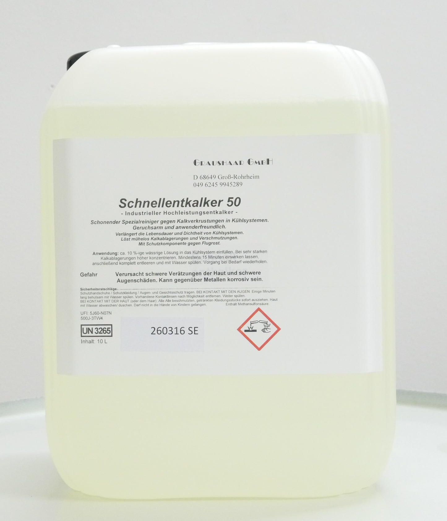 Reiniger für Fidiclean, Entkalkung von wasserführenden Systemem, Entfernung von Rost und Kalk aus Wärmetauschern, Kühlkanälen, Anlagen, Wasserbatterien, Spritzgussformen